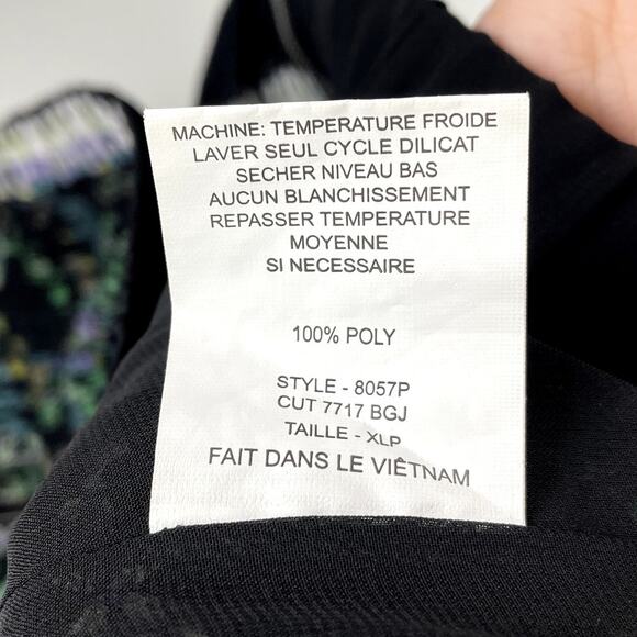 Vintage N Touch Full Zip Jacket Women XLP Green Funky Abstract Print Silky Retro - Picture 13 of 13